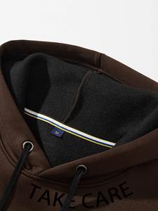 Sudadera con capucha térmica impresa personalizada de alta calidad bordado al por mayor de algodón polar para hombres Sudadera con capucha de temporada de invierno - Product Image 5