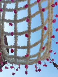 Phoolon ki chadar พร้อมไข่มุกดอกไม้สีชมพูอุปกรณ์เสริมสำหรับเจ้าสาวตามสั่ง - Product Image 5