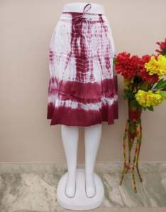 Falda de Algodón para Mujer, Estilo Bohemio, Estampado Tie-Dye, Decoración Hecha a Mano, Cómoda y Natural para Vacaciones de Verano en la Playa - Product Image 4