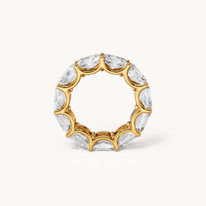 Bague en or jaune plaqué rhodium avec pierre précieuse taille marquise - Product Image 5