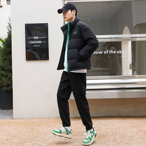 Chaqueta acolchada cálida de invierno de lana para hombre, ropa de abrigo acolchada impermeable a prueba de viento con logotipo personalizado y estilo de moda callejera - Product Image 5