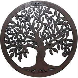 WoodIdea Sculpture murale décorative en bois sculpté à la main, style antique, or, taille 22x22 pouces (couleur marron) - Product Image 1