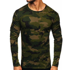 เสื้อยืดแขนยาวลายพรางทหารผู้ชาย ผ้าฝ้าย 100% เสื้อยืดลายพรางสำหรับตกปลาและล่าสัตว์ พิมพ์ลายพรางทั่วตัว เสื้อยืดลายพรางระบายอากาศได้ดี - Product Image 1