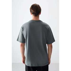 Camiseta Caqui para Hombre, 100% Algodón, Gruesa y Suave, Corte Holgado, Estampada, Jersey-88359 - Product Image 2