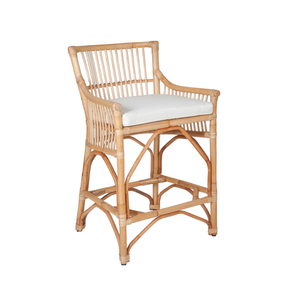 Tabouret de bar rembourré en rotin naturel B2B pour cuisine, chaise haute de bar pour îlot de cuisine, restaurant, ambiance bohème en provenance du Vietnam - Product Image 4