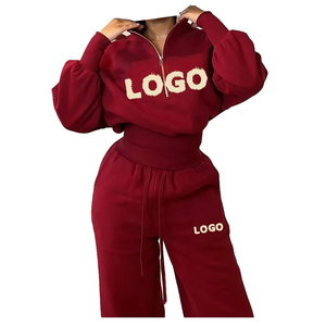 Conjunto Deportivo de 2 Piezas para Mujer, Pantalones Deportivos y Sudadera, de Alta Calidad, Personalizado, Grueso, para Gimnasio, Servicio OEM - Product Image 2