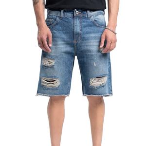 Shorts en jean décontractés ajustés, 70% coton, 2% élasthanne, 28% polyester, respirants, ourlet mi-tourné, passants de ceinture, noir, droit, été - Product Image 1