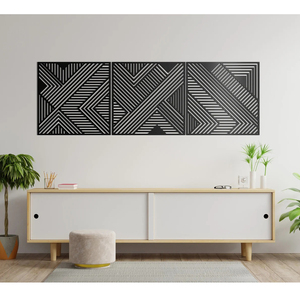 Panneau de bois écologique très vendu art mural abstrait taille personnalisée décoration murale arrière avec 3 motifs uniques - Product Image 5