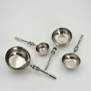 High Quality Made of Stainless Steel Set of 4 <b>Measuring</b> <b>Cups</b> with Mirror Polished Eco Friendly <b>for</b> Use Beans Milk Powder Measure - Product Image 2