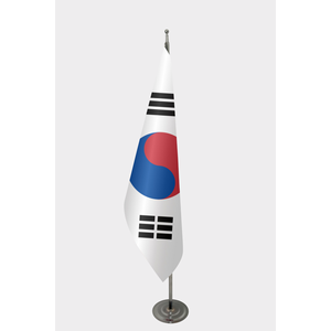 South Korea Official Indoor Hand <b>Flag</b> Custom Logo Printed in Digital on Silk Polyester Plastic with Aluminum <b>Pole</b> <b>for</b> Education - Product Image 1