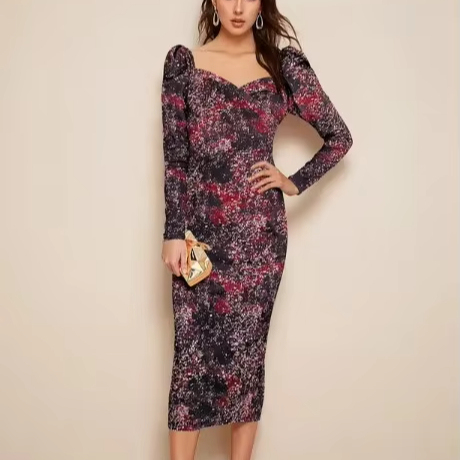 calf length bodycon dress Women Black, Maroon, White Midi/Calf Dress, bodycon dresses long bodycon dress