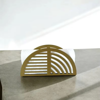 Porte-serviettes en métal doré, décoration de table élégante et bohème, support à serviettes moderne en forme de feuille d'érable, pour salle à manger, cuisine, fête