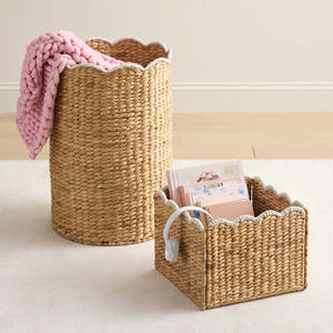 Hot Wholesale Natural Water Hyacinth Scallop Storage <b>Basket</b> Living Room Decoration Functional for <b>Bathroom</b> Storage Boxes & Bins - Product Image 4