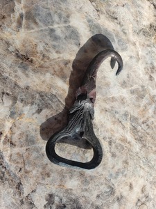 Large <b>Heavy</b> <b>Duty</b> Cast Iron Bottle Opener With Wall Mount Style Perfect For Rustic Homes Kitchens And Farmhouse Decor - Product Image 2