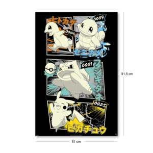Modern Style Pokmon Pikachu & Kanto Starters <b>Poster</b> Collage Paper Wall Decor - Product Image 2