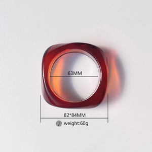 UJBOX Nuevo Brazalete Grueso de Acrílico Irregular Estilo Bohemio para Mujer, Joyería Geométrica Redonda de Resina, Brazalete Grueso al por Mayor - Product Image 3