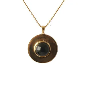 Solid 925 sterling silver Black Onyx gemstone pendant wholesale designer in gold plated jewelry