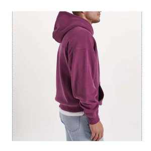 Sweat à capuche réversible pour homme 2025, tissage inversé, contraste coton et polaire, pull uni, couture personnalisée - Product Image 4