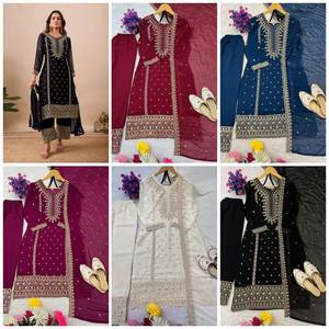 Nueva Colección de Trajes Sharara de Antra Lifestyle, Tendencia en Georgette Sintética con Bordado, para Fiestas de Bollywood y Bodas - Product Image 2