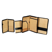 Porte-documents pliable en jute biologique, écologique, imprimé en feutre, avec fermeture éclair, pour documents de bureau, fournitures promotionnelles