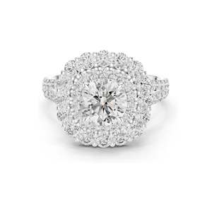 Anillo de Diamantes Halo de Laboratorio de 2.41 CT para Mujer, Claridad VVS-VS EF, Oro de 18K, 14K, 10K y Plata 925, Oro Rosa, Amarillo y Blanco - Product Image 1