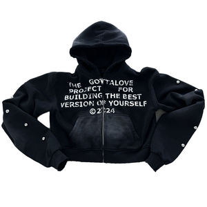 Conjunto de Sudadera Corta y Pantalones Deportivos Personalizados con Pedrería |   Ropa Urbana de Peso Pesado | Colección de Moda - Product Image 1