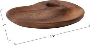 Plateau en bois d'acacia avec poignée, service de table naturel, 9 po de longueur x 7 po de largeur x 1 po de hauteur, plateau de centre de table, plateau ottoman de style campagnard pour la cuisine - Product Image 4