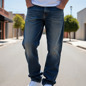 กางเกงขาบานเอวแบบซ้อนกันมีกระดุมสำหรับผู้ชายกางเกงผ้าเดนิมทรงวินเทจสำหรับผู้ชายแนวสตรีทแวร์กางเกงยีนส์ขาบานสำหรับผู้ชาย - Product Image 4