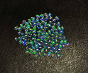 พลอยโอปอลเอทิโอเปียเพลิงสีฟ้าธรรมชาติ33ชิ้น4*6มม. ทรงวงรี10 CT ล็อต IGI อเมทิสต์อัญมณีทรงลูกแพร์อัญมณีหลวม" - Product Image 2