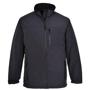 Chaqueta Softshell alta transpirable Spandex poliéster venta al por mayor logotipo personalizado de punto cuello con capucha característica ligera invierno uso al aire libre - Product Image 3