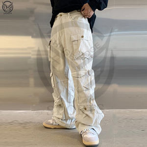 Pantalones Cargo Casuales Ligeros de Lona 100% Algodón con 6 Bolsillos Laterales, Material Cómodo para Hombre - Product Image 4