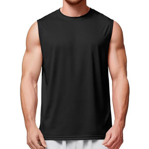 Débardeur de sport pour homme de qualité supérieure, 230 GSM, coton, logo personnalisé, uni, sans manches, t-shirt, musculation, entraînement, fitness, débardeur - Product Image 6