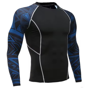 High Quality Custom MMA BJJ Rash Guard Long Compression Gym Fabric Shorts Sublimation Print Wholesale Available <b>for</b> Fight - Product Image 5