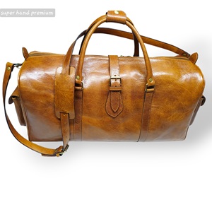 Handmade Moroccan Genuine Leather <b>Duffel</b> <b>Bag</b>-Vintage Weekender Travel <b>Bag</b> with Zipper Closure Large Capacity for Men & Women - Product Image 2