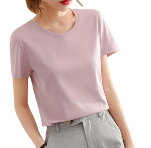 Camiseta de Verano Personalizada con Logotipo, Cuello Redondo, Manga Corta, Corte Regular, Algodón Orgánico Popelín, con Parches y Botones para Mujer - Product Image 4