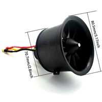 Ventilador Eléctrico Canalizado (EDF) de 64MM 4S 3500KV con Correa y 11 Aspas para Modelo de Avión, Motor de Jet