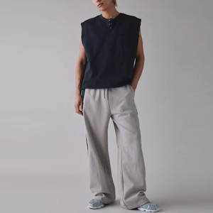 Pantalon de survêtement ample pour homme, 100% coton, décontracté, surdimensionné, pantalon cargo parachute, taille haute élastique, fermeture - Service OEM - Product Image 2