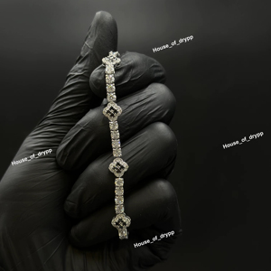 <b>Black</b> Stone Center Tennis <b>Bracelet</b> Silver Finish Elegant Link <b>Bracelet</b> For <b>Women</b> Party Wear Classic Diamond Look Jewelry - Product Image 1