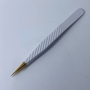Pinzas blancas y doradas mate, venta al por mayor, pinzas para pestañas de calidad fina de acero inoxidable, pinzas para pestañas rectas y curvas de alta calidad - Product Image 3