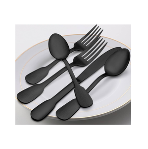 ชุดช้อนส้อมสแตนเลส4ชิ้นด้ามจับยาวสีดำด้าน - Product Image 3