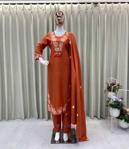 Designer Wear Comfortable Exclusively Designed <b>Indian</b> Pakistani Suit Rayon Slub Cotton Fabric Women's Reversible Wedding <b>Top</b> - Product Image 2