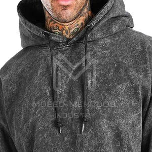 เสื้อแขนยาวมีฮู้ดซักด้วยกรดเสื้อแฟชั่นลายถนนสำหรับฤดูหนาว - Product Image 2