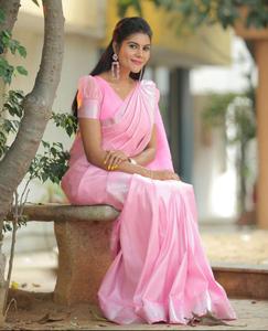 Nouveau à la mode Lichi soie Saree Blouse pièce économique Bollywood Style indien femmes fête porter hiver Viscose en gros - Product Image 5