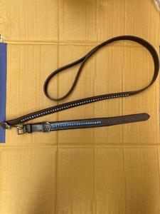 Collar de perro de cuero de patrón sólido de alta calidad con cristales de diamantes de imitación para caminar con perros - Product Image 6