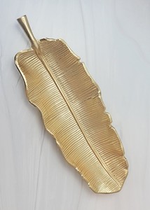 Silver Color Leaf Shape Design Decorative Bowl Aluminum Material Home Use Luxury Modern Unique Bowl - Product Image 5