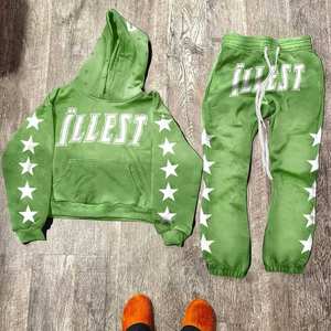 ชุดวอร์มซักได้ตามต้องการชุดวอร์มผ้าคอตตอนปักไหล่ตกสไตล์ฝรั่งเศส - Product Image 4