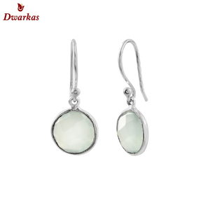 Boucles d'oreilles fines en argent sterling 925 avec pierre précieuse Aqua Calcedony Design simple de haute qualité pour les fêtes de mariage et les cadeaux - Product Image 6