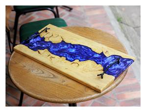 Bandeja de resina epoxi de madera, bandeja de queso de resina epoxi, regalo de boda personalizado, regalos hechos a mano, regalo de inauguración de la casa - Product Image 2