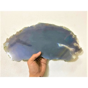 Wholesale 10-12 Inch Feng Shui Grey Agate Plate Handmade Natural Edge Platter Crystal <b>Kitchen</b> Serving Dish Healing Rough Edge - Product Image 1