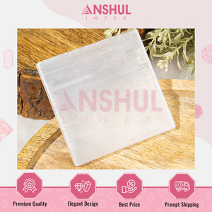 Amplia gama de superficie lisa de buena calidad, PLACA PLANA cuadrada de selenita de 3 pulgadas, pieza versátil para carga de cristal y meditación - Product Image 3